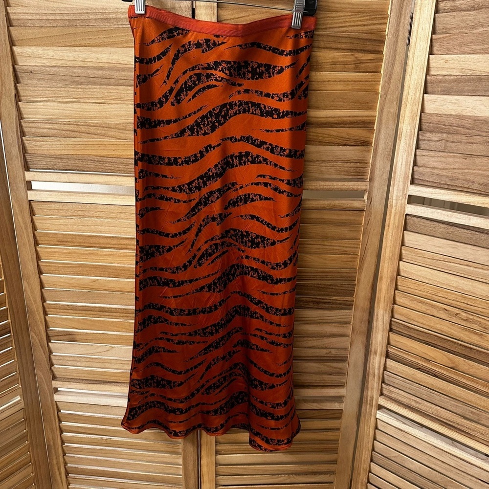 ANINE BING Bar Silk Zebra Skirt Size S - Picture 5 of 7